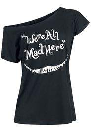 Alice in Wonderland - Cheshire Cat - We're All Mad Here - T-Shirt - Donna - nero