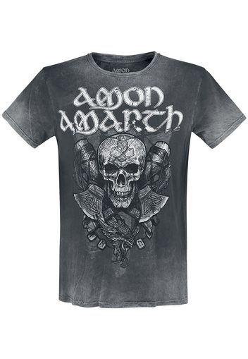 Amon Amarth - Carved Skull - T-Shirt - Uomo - grigio scuro