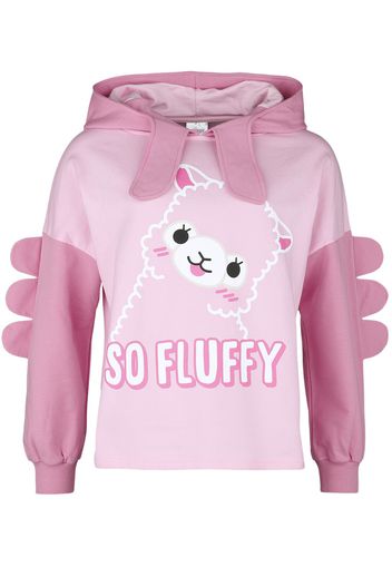 Amufun - Alpacasso - So Fluffy - Felpa con cappuccio - Donna - rosa pallido