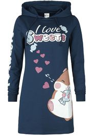 Amufun - Coroham - I Love Sweets - Abito media lunghezza - Donna - blu scuro