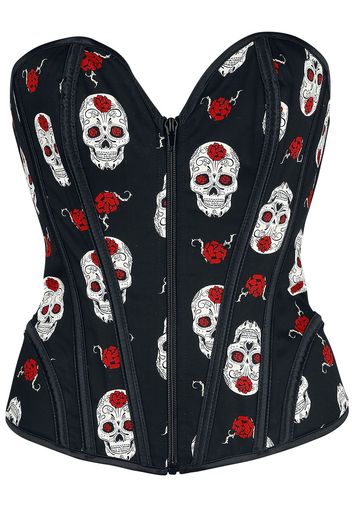 Bedroom Stories - Skull Rose Corsage - Corsetto - Donna - nero