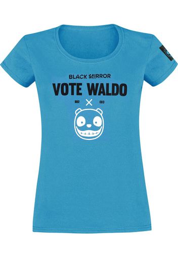 Black Mirror - Vote Waldo - T-Shirt - Donna - blu