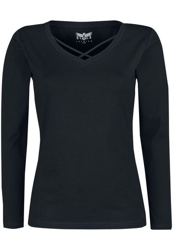 Black Premium by EMP - Long sleeve shirt with decorative straps - Maglia a maniche lunghe - Donna - nero