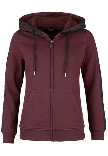 Black Premium by EMP - Zip hoodie with lace trim - Felpa jogging - Donna - bordeaux