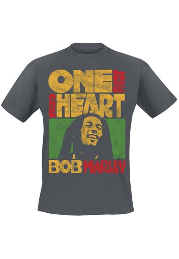 Bob Marley - One Love One Heart - T-Shirt - Uomo - carbone