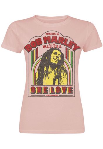 Bob Marley - One Love Clouds - T-Shirt - Donna - rosa pallido