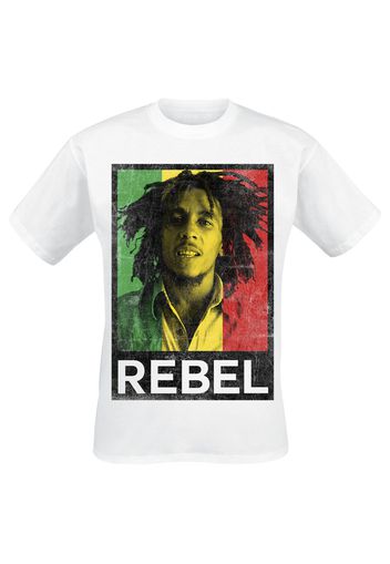 Bob Marley - Rasta Rebel - T-Shirt - Uomo - bianco