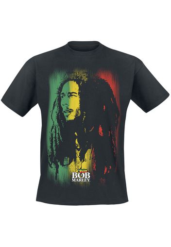 Bob Marley - Stare Paint Stripe - T-Shirt - Uomo - nero