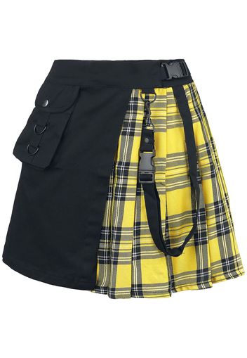 Chemical Black - Infinity Skirt - Minigonna - Donna - nero giallo