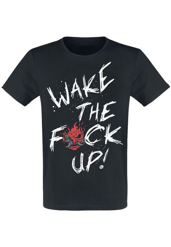 Cyberpunk 2077 - Wake The Fuck Up - T-Shirt - Uomo - nero