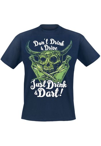 Darts - Just Drink And Dart - T-Shirt - Uomo - blu navy