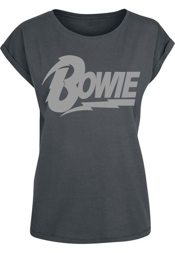 David Bowie - Logo - T-Shirt - Donna - carbone