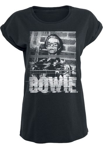 David Bowie - Glitchy - T-Shirt - Donna - nero