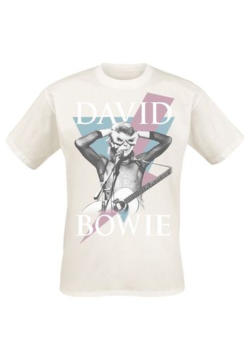 David Bowie - Owl Eye Bolt - T-Shirt - Uomo - panna