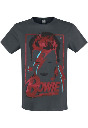 David Bowie - Amplified Collection - Aladdin Sane - T-Shirt - Uomo - carbone