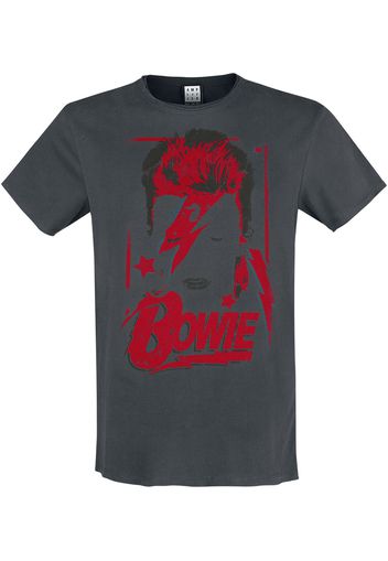 David Bowie - Amplified Collection - Aladdin Sane - T-Shirt - Uomo - carbone