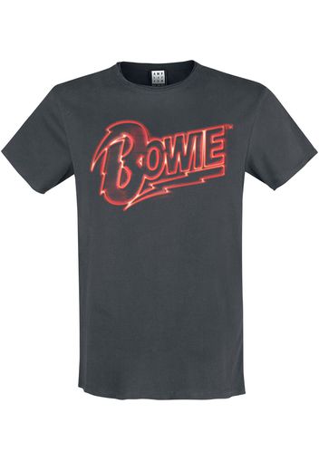 David Bowie - Amplified Collection - Neon Sign - T-Shirt - Uomo - carbone