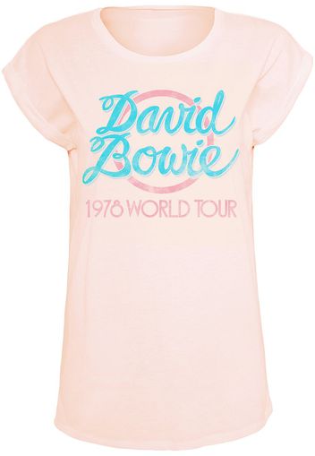 David Bowie - World Tour 1978 - T-Shirt - Donna - rosa pallido