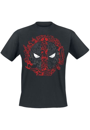 Deadpool - Scribble - T-Shirt - Uomo - nero