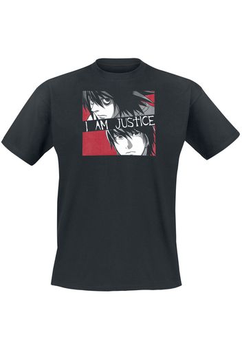 Death Note - I Am Justice - T-Shirt - Uomo - nero