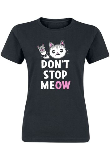 Don't Stop Meow -  - T-Shirt - Donna - nero