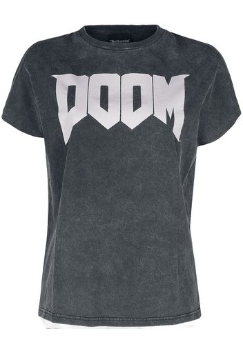 Doom - Logo - T-Shirt - Donna - blu scuro