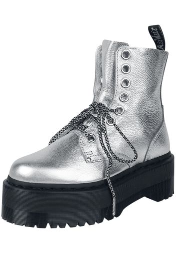 Dr. Martens - Jadon Max - Silver Metallic Tumble - Stivali stringati - Donna - colore argento