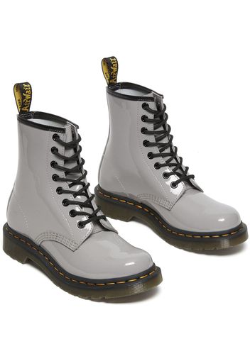 Dr. Martens - 1460 W - Zinc Grey Patent Lamper - Stivali - Donna - grigio