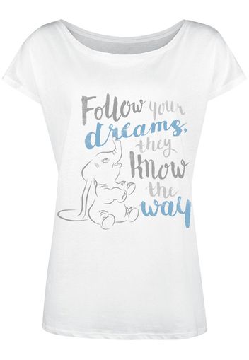 Dumbo - Follow Your Dreams - T-Shirt - Donna - bianco