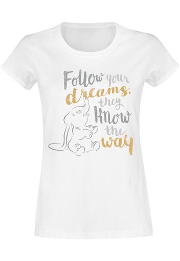 Dumbo - Follow Your Dream - T-Shirt - Donna - bianco