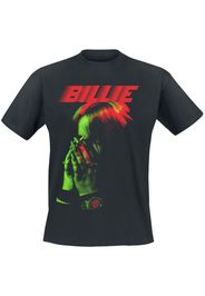 Eilish, Billie - Racer Logo Hand Face - T-Shirt - Uomo - nero