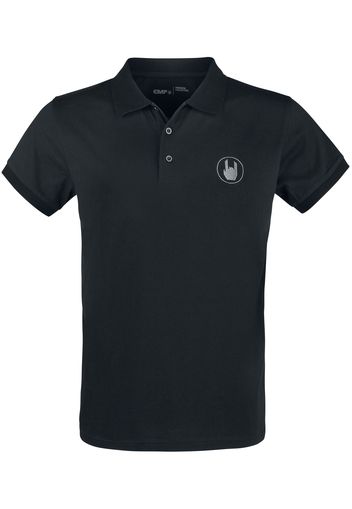 EMP Premium Collection - Black Polo Shirt with Embroidery and Red Details - T-Shirt - Uomo - nero