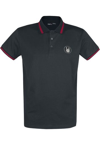 EMP Premium Collection - Black Polo Shirt with Embroidery and Red Details - T-Shirt - Uomo - nero