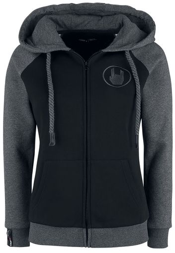 EMP Premium Collection - Black/Grey Hooded Jacket with Raglan Sleeves - Felpa jogging - Donna - nero grigio