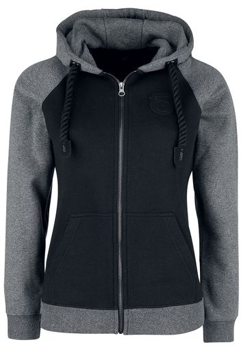 EMP Premium Collection - Black/Grey Hooded Jacket with Raglan Sleeves - Felpa jogging - Donna - nero grigio