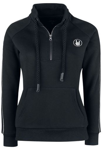 EMP Premium Collection - Black Sweatshirt with Zip and Reflective Elements - Felpa - Donna - nero