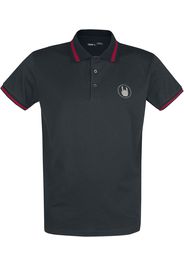 EMP Premium Collection - Black Polo Shirt with Embroidery and Red Details - T-Shirt - Uomo - nero