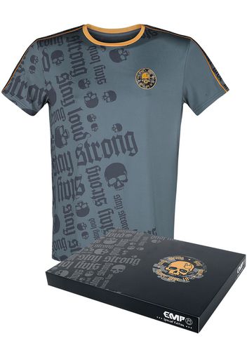 EMP Special Collection - Sport T-shirt with Writing and Skull Print - T-Shirt - Uomo - grigio