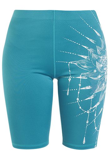 EMP Special Collection - Sport und Yoga - Türkise kurze Leggings mit detailreichem Print - Leggings - Donna - turchese