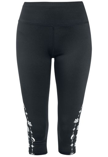 EMP Special Collection - Sport und Yoga - Schwarze 3/4 Leggings mit seitlichem Print - Leggings - Donna - nero