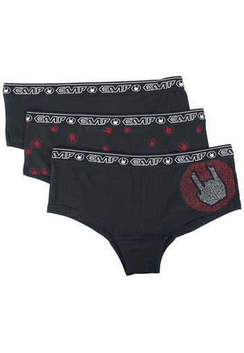 EMP Special Collection - Panty Set with Rockhand Prints - Set mutande - Donna - nero