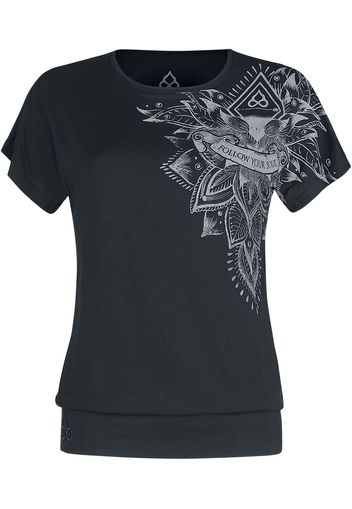 EMP Special Collection - Sport und Yoga - Schwarzes lockeres T-Shirt mit detailreichem Print - T-Shirt - Donna - nero