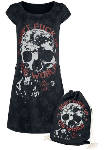 EMP Special Collection - Don't Fuck Up The World - Short Black Dress with Print - Miniabito - Donna - nero