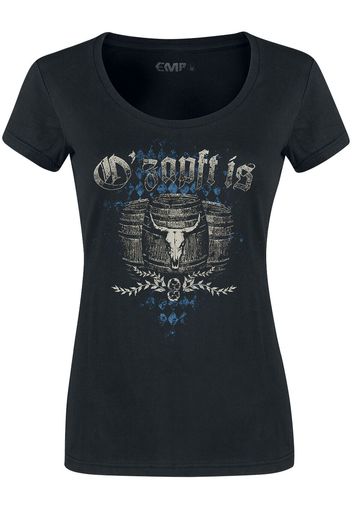 EMP Special Collection - Black T-shirt with Crew Neckline and Print - T-Shirt - Donna - nero