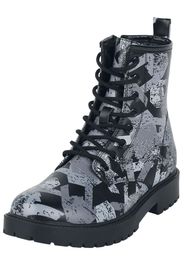 EMP Stage Collection - Lace-up boots with all-over rock hand print - Stivali - Donna - nero