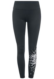 EMP - Sport and Yoga - Black Leggings with Detailed Print - Leggings - Donna - nero