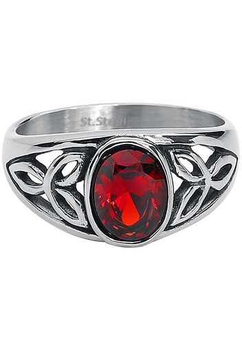 etNox - Red Crystal - Anello - Donna - colore argento