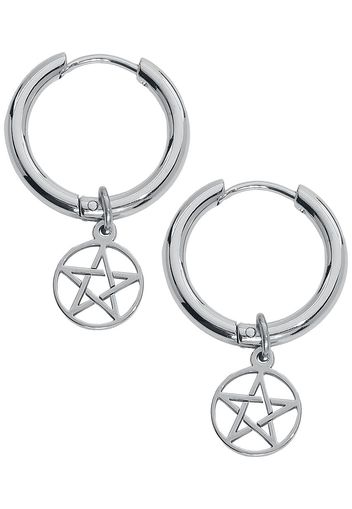 etNox - Pentagram Hoops - Orecchino - Donna - colore argento