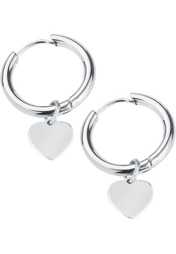 etNox - Creole Heart Hoop - Orecchino - Donna - colore argento