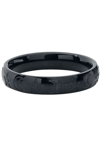 etNox - Moon and Pentagram - Anello - Unisex - nero